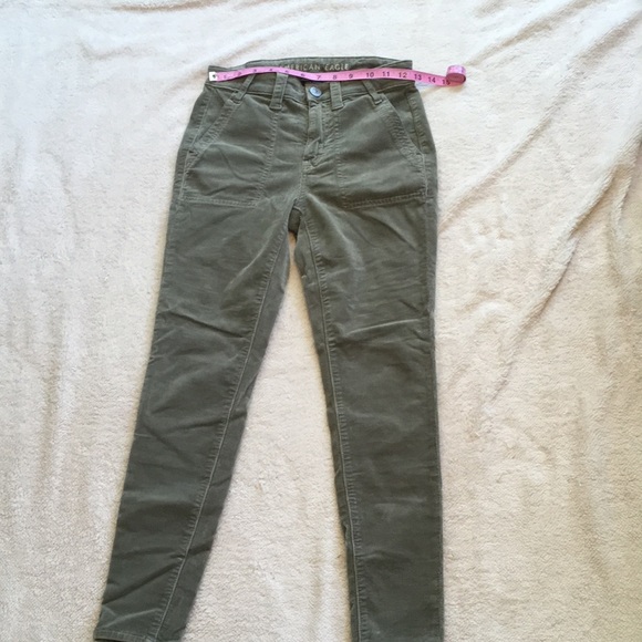 American Eagle Olive High-Waisted Corduroy Jegging - Picture 2 of 5